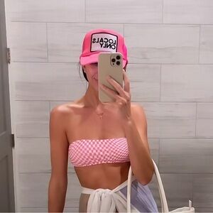 Pink Checkered Bikini Set